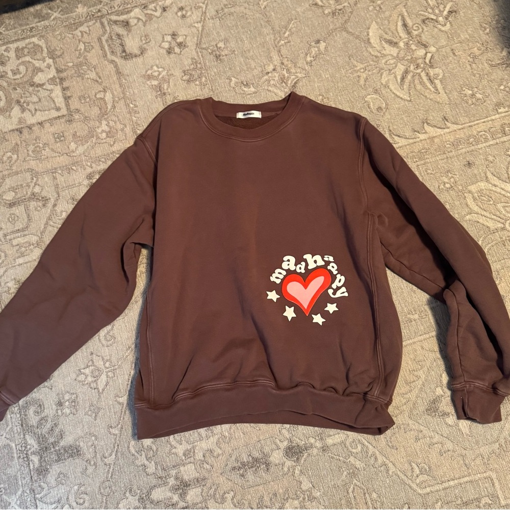 Madhappy Heartfelt Fleece Crewneck - Walnut